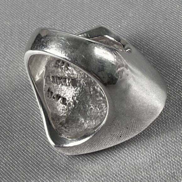 Vintage Taxco Mexico 925 Sterling Silver Ring Ribbed Dome Fan TV-111 Size 5 - Picture 10 of 16